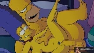 Simpsons Porno | Marge and Homer midnight hardcore sex video