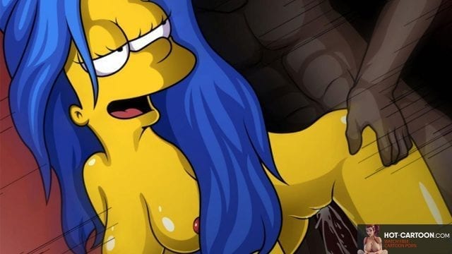 Marge Simpson porn comic doing anal with black guy