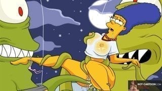 Marge Simpson comic porn with Sea Creature
