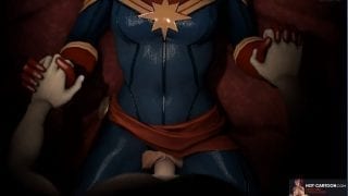 Captain Marvel porn parody | Sexy babe Taking hue dick