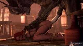 Triss Witcher porn gets fucked by Monster