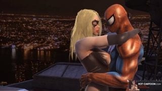 Cartoon porn Spiderman Romance at Night