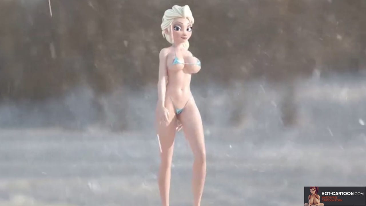 Frozen porn comic Bikini-Babe wacht im Schnee auf